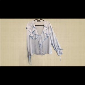 Zara - baby blue blouse